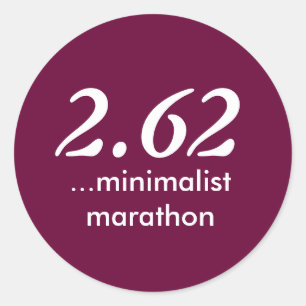 2,62 Etiqueta minimalista da maratona