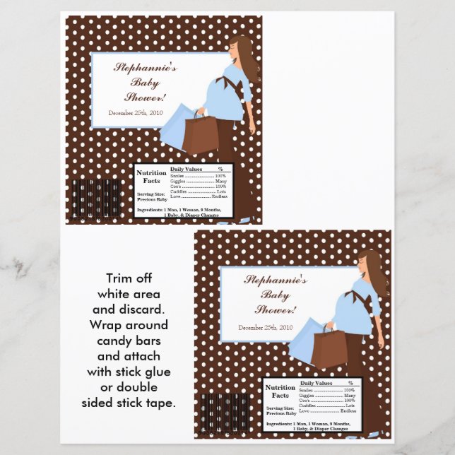 2 Bar grande de Hershey Mod azul mãe Polka D (Frente)