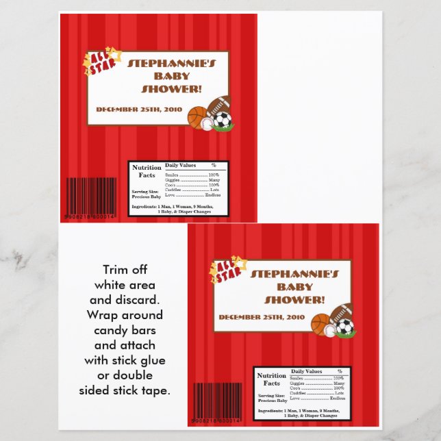 2 Bar grande Wrapper All-Star Red de Hershey (Frente)