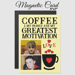 2 café fotográfico e cartão magnético vermelho fam