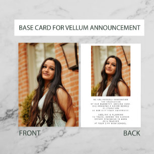 2 Cartão BASE branco fotográfico para a graduação 