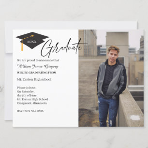 2 Cartão de Anúncio Mínimo para Graduação de Foto