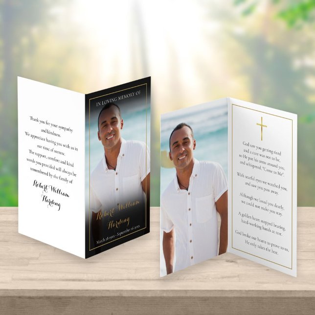 2 cartões de oração dobrados com memorial de funer (Criador carregado)