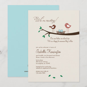 2 Chá de fraldas Azul De Ovos Twin Boys Convite