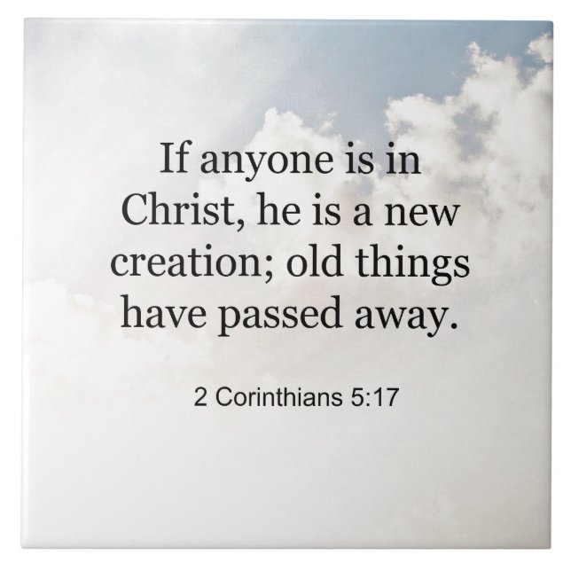 2 Corintianos 5:17, verso Bíblia, (Frente)