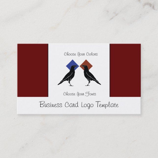 2 Corvos ou Cartão de visita de logotipo Ravens (Frente)