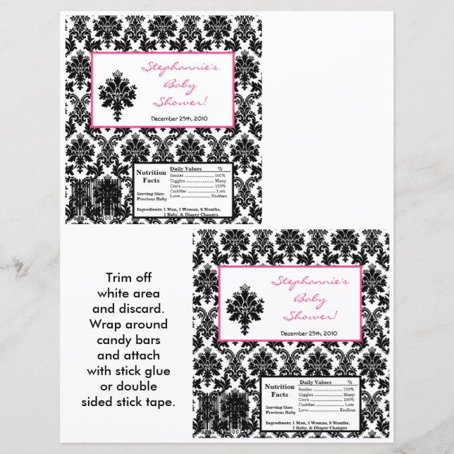 2 Damas pretas cor-de-rosa-quente do Wrapper Grand (Frente)