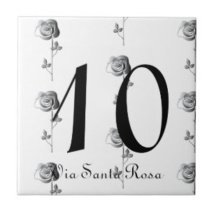 2 Dígitos Número 3D Rosas Casa Número e Rua