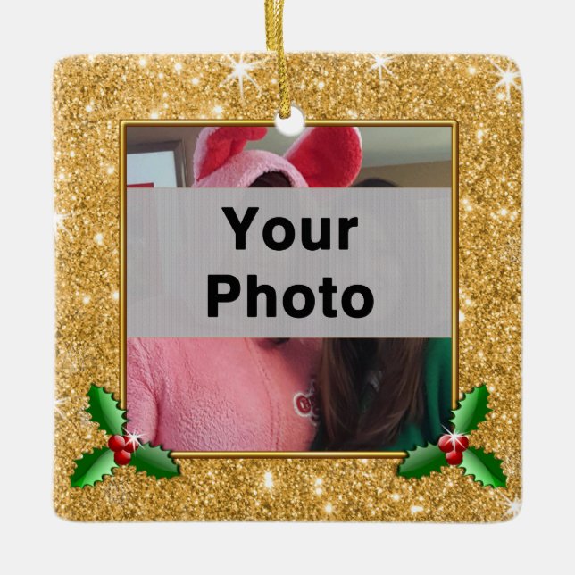 2 Enfeites de natal de Imagens Personalizadas (Frente)
