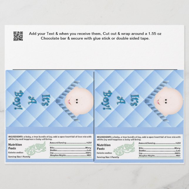 2 Favoritos para festas de Bar de Chá de Baby Boy  (Frente)