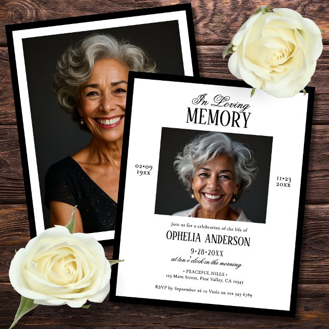 2- Fotografias - Convite Funeral Preto e Branco do (Criador carregado)