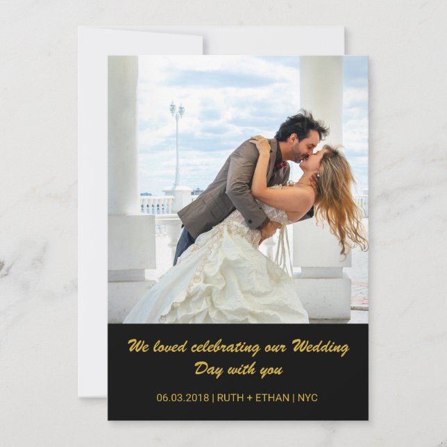 2 Fotos - ambos os lados Cartão de Agradecimento d (Frente)