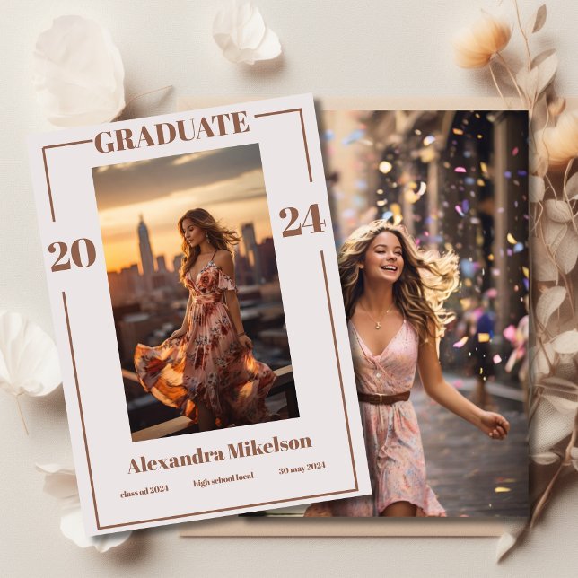 2 Fotos Foto de Graduado Anúncio de Formatura (Criador carregado)