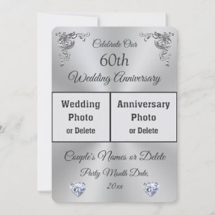 2 Fotos, Personalizado, Convites de Aniversário de