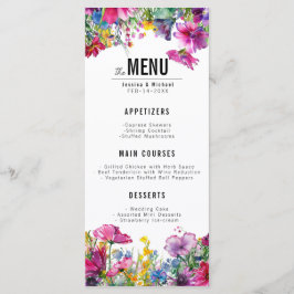 2 menu de casamento Meadow Bloom