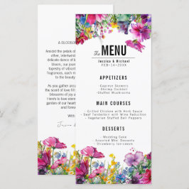 2 menu de casamento Meadow Bloom