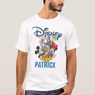 2 Mickey & Amigos Lados - Camisa T de Férias Famil