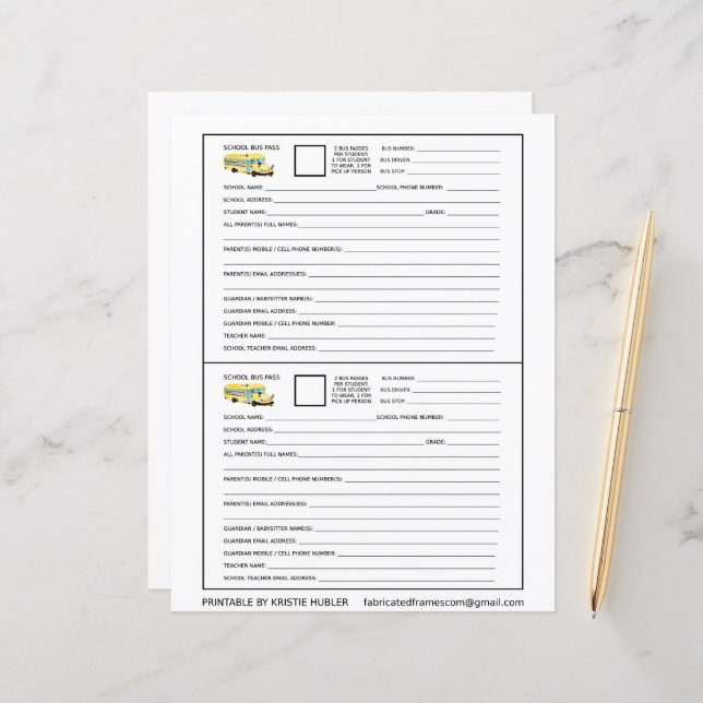 2 Passos De Ônibus Escolar Para Estudantes E Pegar (Frente/Verso In Situ)