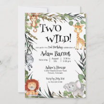 2 Segundo Convite de Aniversário Selvagem