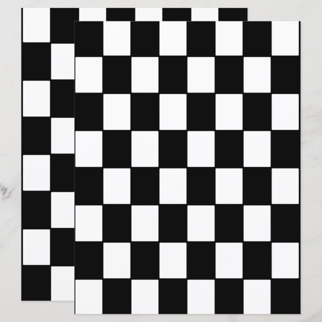 2-Sided B&W Checkerboard Scrapbook Page (Frente/Verso)