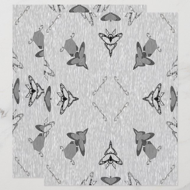 2-Sided Flying High in Lt Grayscale Scrapbook Page (Frente/Verso)