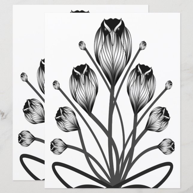 2-Sided W&B Tulip Owlsprey H&S Scrapbook Page (Frente/Verso)