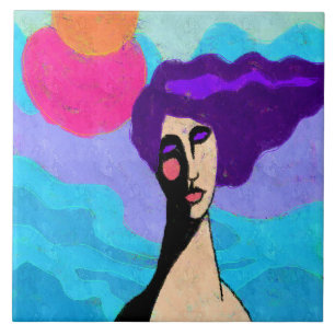 2 Suns Abstrato Digital Painting de Mulher