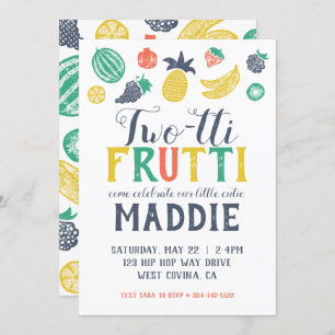 2-tti Fruiti Segundo Convite de Aniversário