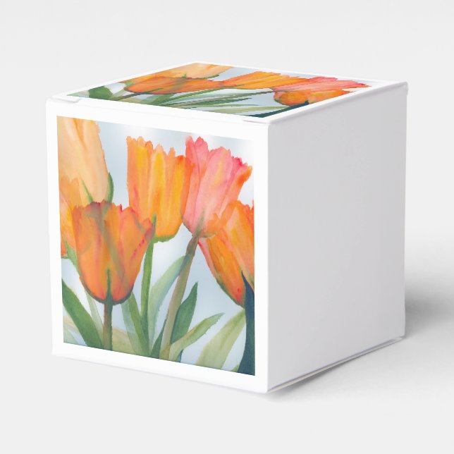 2 x 2 Caixa de Favor das Tulipas Laranja (Frente)