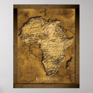 2D poster da terra da arte do mapa de África