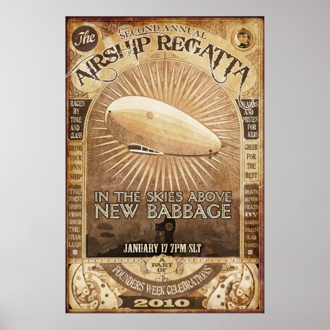 2nd Babbage Airship Regatta Poster (Frente)