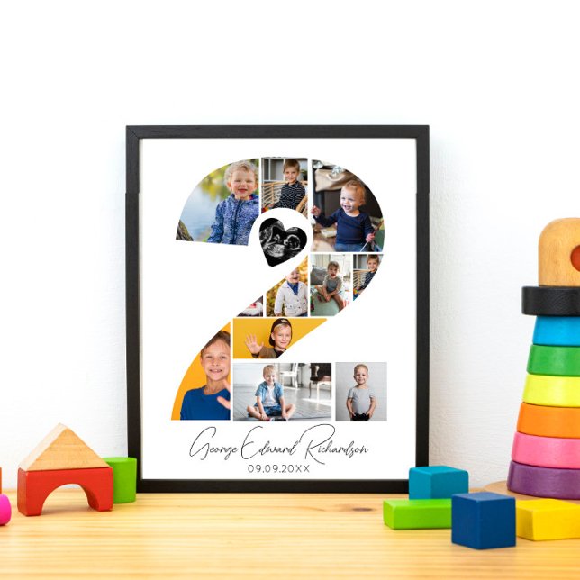 2nd Birthday Photo Collage Poster Keepsake (Criador carregado)