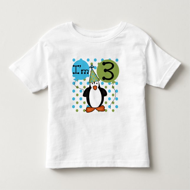 3º Camisetas de aniversário do Pinguim e presentes (Frente)