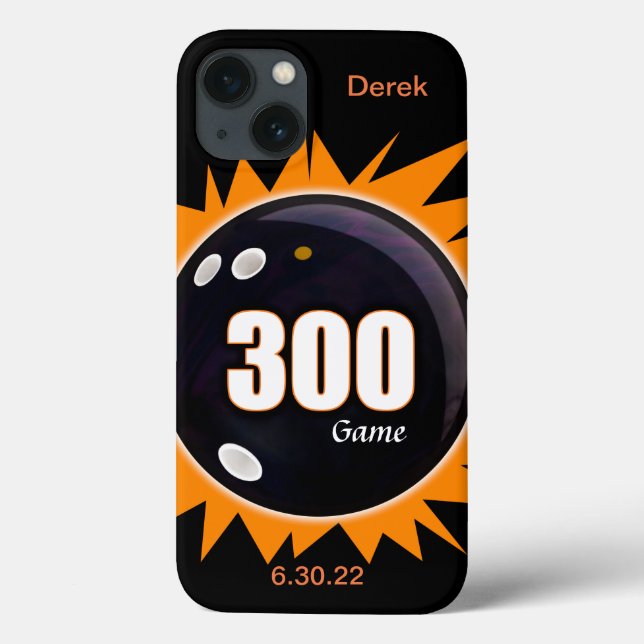 300 Jogo Laranja & Preto com nome e data (Verso)