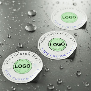 30 Adesivos Impermeáveis (Logotipo da Empresa, Tex