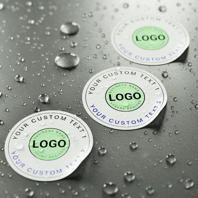 30 Adesivos Impermeáveis (Logotipo da Empresa, Tex (small batch custom logo stickers, waterproof business branding labels)