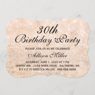 30 Champagne Fab Glam Festa de aniversário Convite