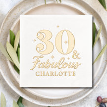 30 & Fabuloso 30º Aniversário Nome Personalizado
