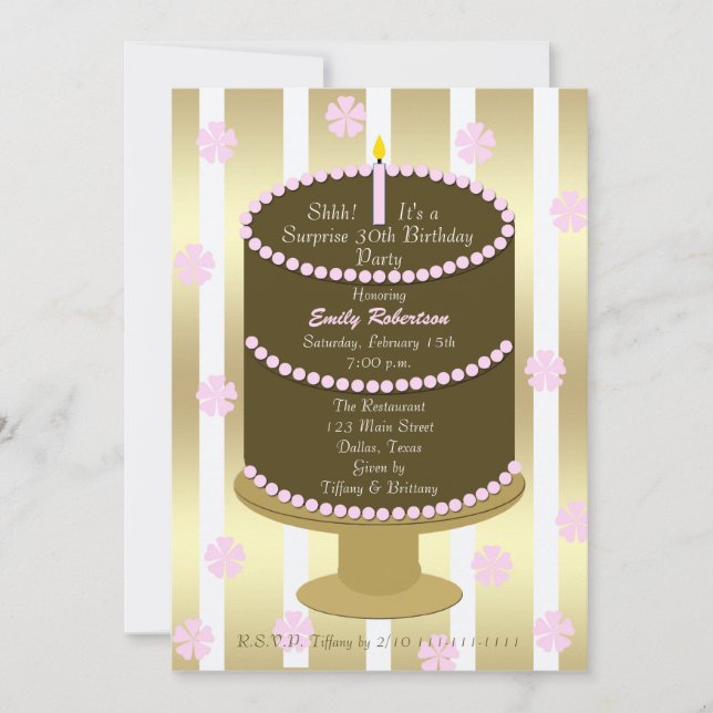 30 Surprise Convite de aniversário (Frente)