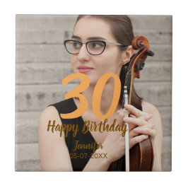 30th birthday add name date year white photo