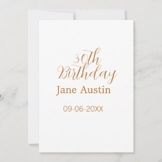 30th birthday copper brown simple stylish name dat