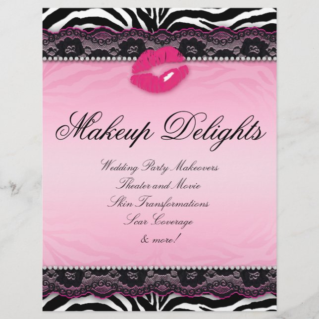 311 Cabelo Panfleto Makeup Lábios de Salão Zebra L (Frente)