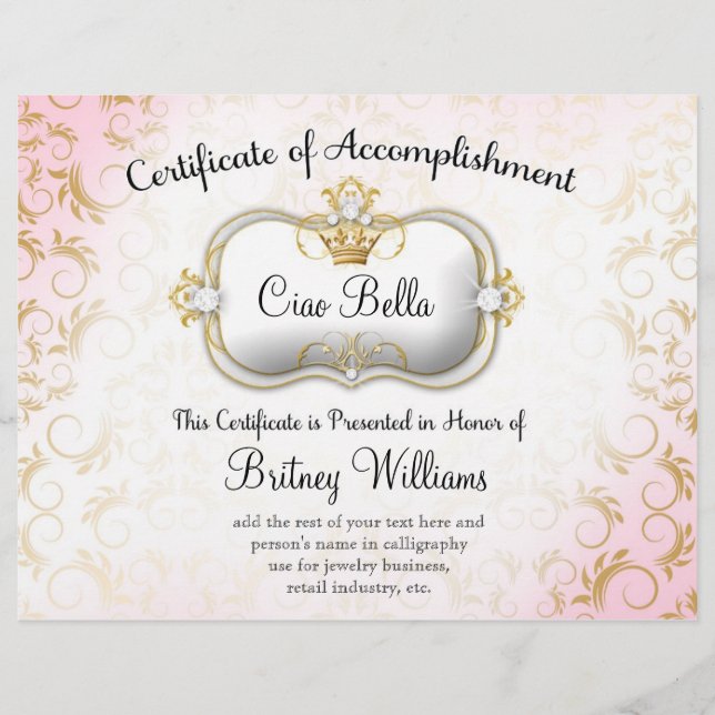 311 Certificado de Cumprimento de Ciao Bella (Frente)