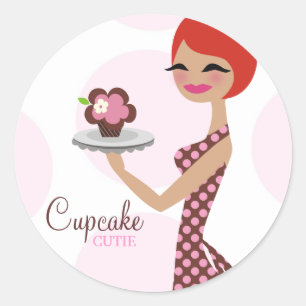 311-Cherrie a etiqueta de Cutie do cupcake