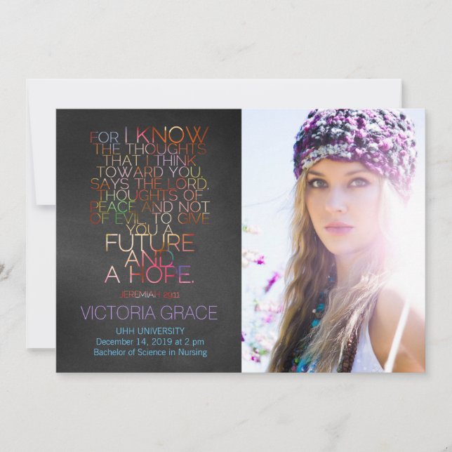 311 Jeremiah 29:11 Anúncio de Graduação (Frente)