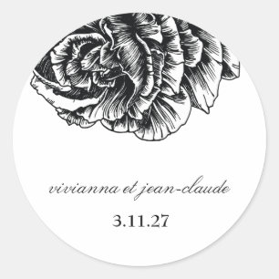 311-Le luxuoso etiquetas pretas e brancas de Fleur
