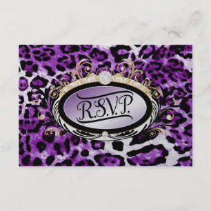 311 leopardo Dourado opulento do roxo RSVP