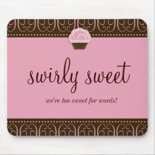 311-Swirly Mousepad cor-de-rosa doce