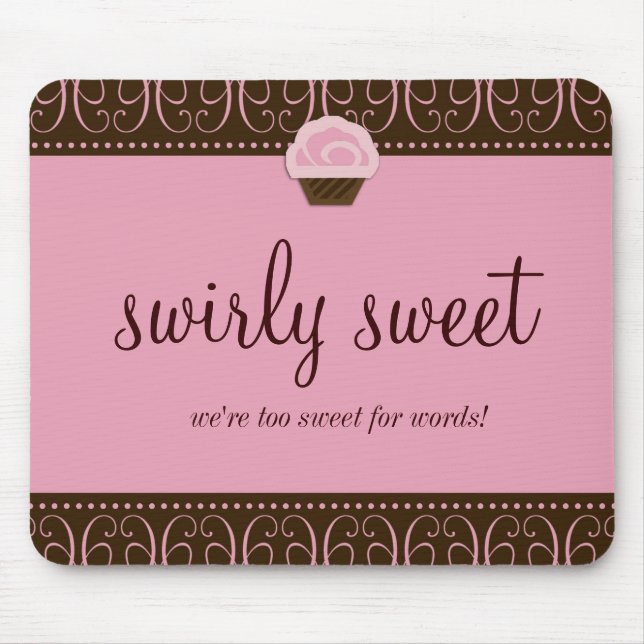 311-Swirly Mousepad cor-de-rosa doce (Frente)
