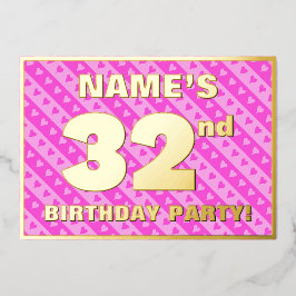 32ª Festa de aniversário — Corações e tiras Rosa D